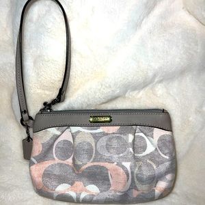 Small fabric coach clutch